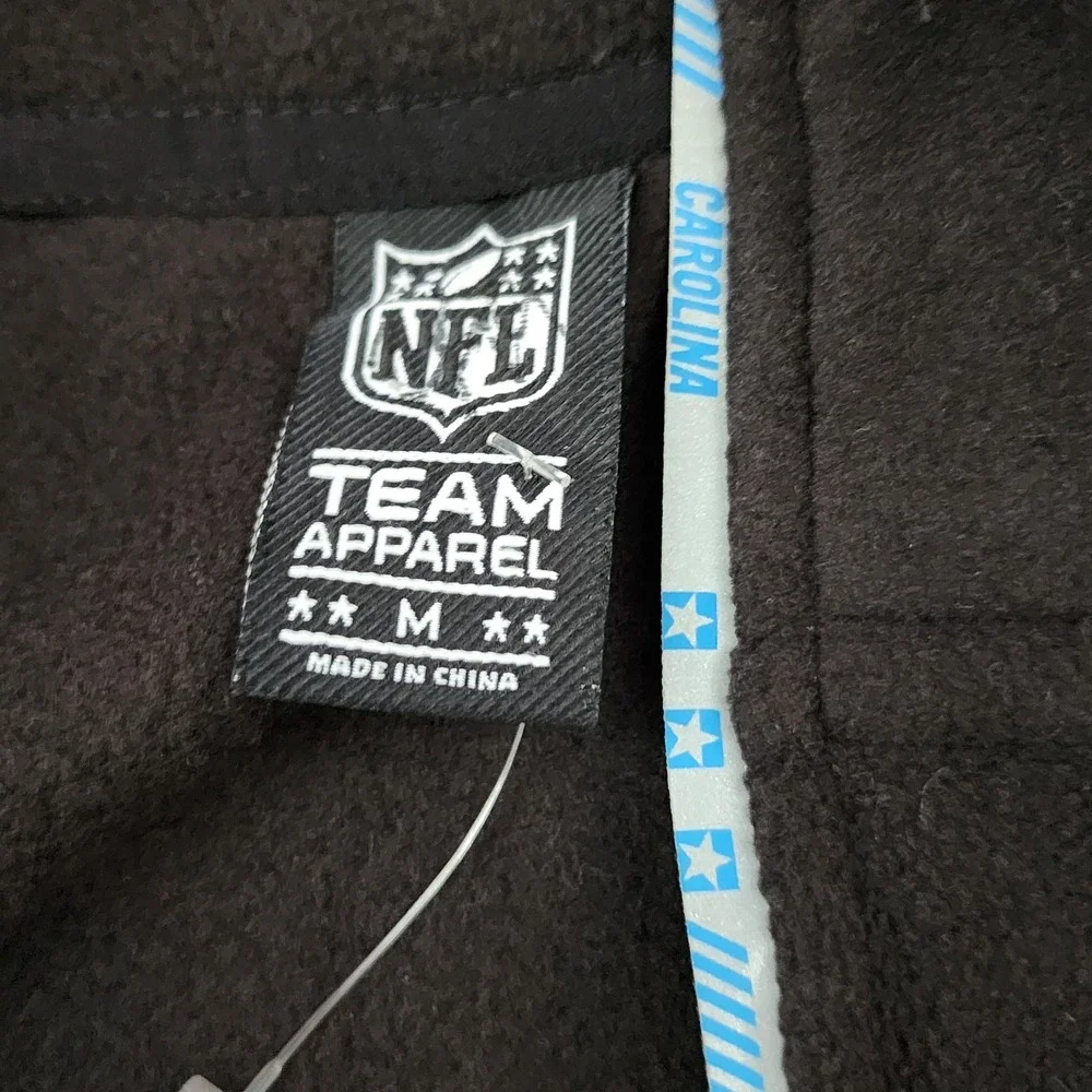 NFL Team‎ Apparel Carolina Panthers Fleece Vest Mens Medium Black NWT
